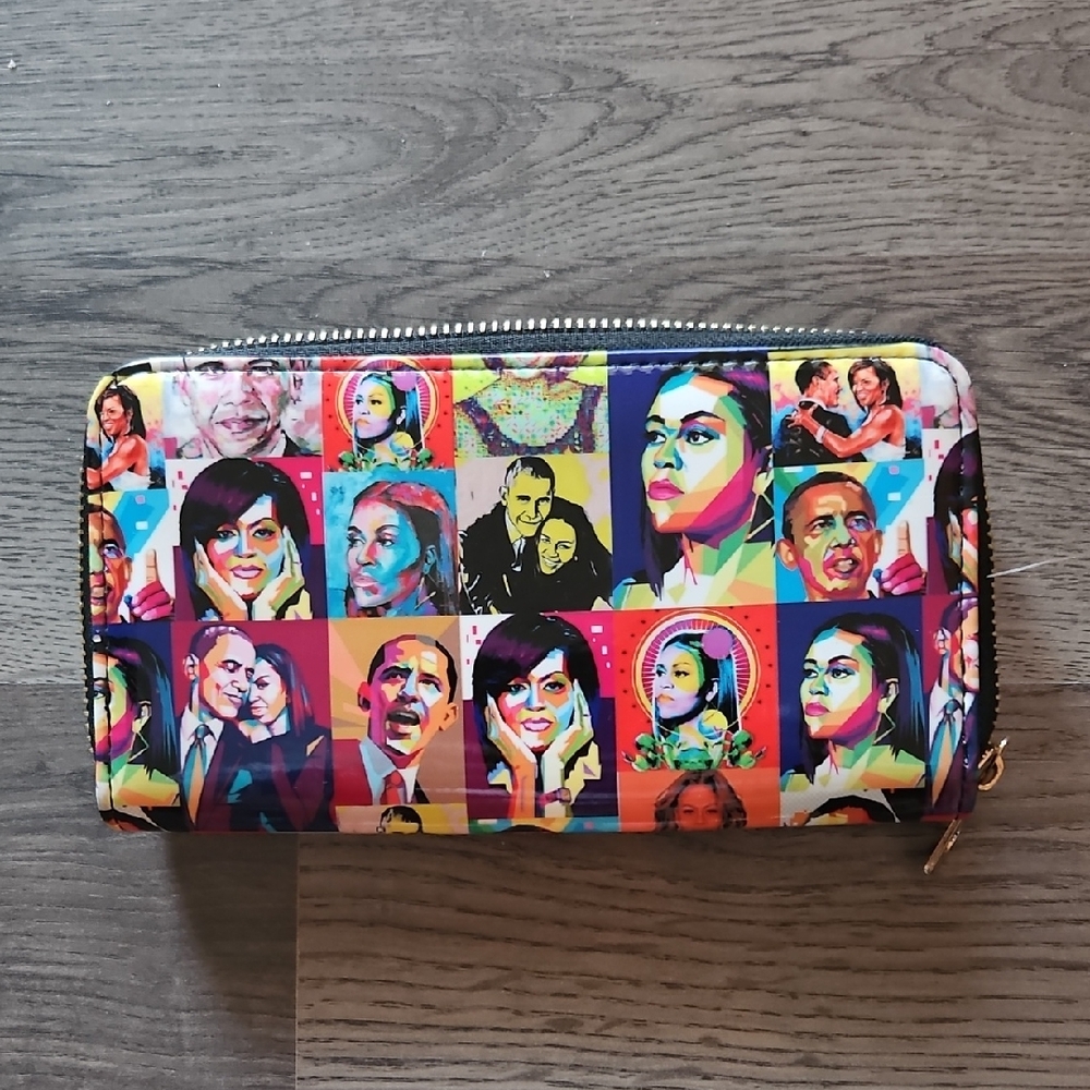 Michelle and Barrack Obama Pop Art Collage Wallet